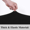 Jacquard  Polyester Spandex Fabric Box  Cushion Sofa Slipcovers-Black