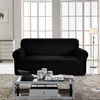 Jacquard  Polyester Spandex Fabric Box  Cushion Loveseat Slipcovers-Black