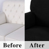 Jacquard  Polyester Spandex Fabric Box  Cushion Loveseat Slipcovers-Black