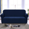  Jacquard  Polyester Spandex Fabric Box  Cushion Loveseat Slipcovers-Dark Blue