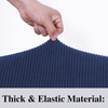  Jacquard  Polyester Spandex Fabric Box  Cushion Loveseat Slipcovers-Dark Blue