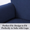  Jacquard  Polyester Spandex Fabric Box  Cushion Loveseat Slipcovers-Dark Blue