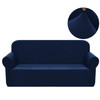  Jacquard  Polyester Spandex Fabric Box  Cushion Loveseat Slipcovers-Dark Blue