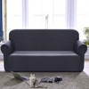 Jacquard  Polyester Spandex Fabric Box  Cushion Loveseat Slipcovers-Grey