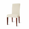 Elegant Knitting Jacquard Box CushionDining Chair Slipcover  Ivory White