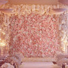 12 Pack 33 Sq ft. UV Protected 3D Silk Hydrangea Flower Wall Mat Panel( Peach)