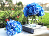 Blue Artificial Rose and Hydrangea Flower Bouquets Set of 2