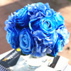 Blue Artificial Rose and Hydrangea Flower Bouquets Set of 2
