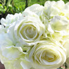 Cream Artificial Rose and Hydrangea Flower Bouquets Set of 2