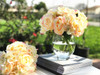 Blush Artificial Rose and Hydrangea Flower Bouquets Set of 2