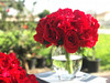 Red Artificial Rose and Hydrangea Flower Bouquets Set of 2