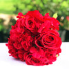 Red Artificial Rose and Hydrangea Flower Bouquets Set of 2
