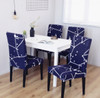 Dark Blue Elegant Polyester and Spandex Stretch Washable Box Cushion Chair Slipcover