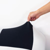 Black and White Elegant Polyester and Spandex Stretch Washable Box Cushion Chair Slipcover