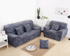 Dark GreyElegant Polyester and Spandex Stretch Washable Box Cushion Loveseat Slipcover