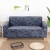 Dark GreyElegant Polyester and Spandex Stretch Washable Box Cushion Loveseat Slipcover