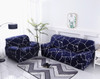 Dark Blue Elegant Polyester and Spandex Stretch Washable Box Cushion Loveseat Slipcover