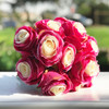 Wine Red Artificial Open Rose Flower Bouquets set of 2