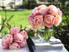 Pink Artificial Open Rose Flower Bouquets set of 2