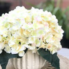 Blush Artificial Hydrangea Flower Arrangement with White Ceramic Vase