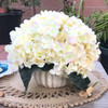 Blush Artificial Hydrangea Flower Arrangement with White Ceramic Vase