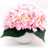 Pink Artificial Hydrangea Flower Arrangement with White Ceramic Vase
