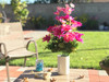 Red Rose and Daisy Mixed Faux Flower Arrangements With White Ceramic Vase