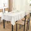 54"x 72" Pure White Figured Dacron Square Polyester Tablecloth 