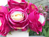  Wine Red Artificial Open Rose Flower Arrangements With White Ceramic Vase