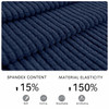 Dark Blue Stretch Spandex Jacquard Recliner Chair Slipcovers with Elastic Bottom Side Pocket
