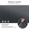 Grey Stretch Jacquard Spandex Fabric T-Cushion Wingback Slipcover 
