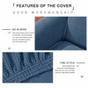 Denim Blue Stretch Jacquard Spandex Fabric T-Cushion Wingback Slipcover 