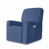 Denim Blue Stretch Spandex Jacquard Recliner Chair Slipcovers with Elastic Bottom Side Pocket