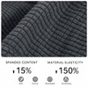 Grey Jacquard Polyester Stretch Fabric  Oversized Ottoman Slipcover 