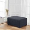 Grey Jacquard Polyester Stretch Fabric  Oversized Ottoman Slipcover 