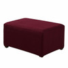 Wine Red Jacquard Polyester Stretch Fabric  Oversized Ottoman Slipcover 