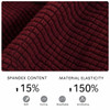 Wine Red Jacquard Polyester Stretch Fabric  Oversized Ottoman Slipcover 