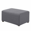 Light Grey Jacquard Polyester Stretch Fabric  Oversized Ottoman Slipcover 