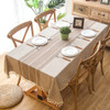 54"x 80"  khaki High Quality Rectangle Cotton and Linen Tablecloth with Tassels