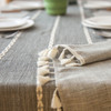 54"x 80"  Light Grey High Quality Rectangle Cotton and Linen Tablecloth with Tassels