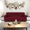 Jacquard  Polyester Spandex Fabric Box  Cushion Sofa Slipcovers-Wine Red