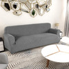 Jacquard  Polyester Spandex Fabric Box  Cushion Sofa Slipcovers-Light Grey