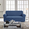 Jacquard  Polyester Spandex Fabric Box  Cushion Loveseat Slipcovers-Denim Blue