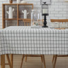 54"x 80"  Natural Simple White Rectangle Cotton and Linen Tablecloth Decorative for Dinning Table 