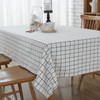 54"x 80"  Natural Simple White Rectangle Cotton and Linen Tablecloth Decorative for Dinning Table 
