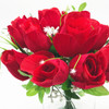  Mixed Silk Rose Flower Arrangement  in Clear Glass Vase with Faux Water