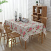 54"x 80 " Rose Print Rectangle 100% Cotton and Linen Tablecloth Decorative Table Top Cover