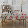54"x 80 " Rose Print Rectangle 100% Cotton and Linen Tablecloth Decorative Table Top Cover