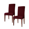  Elegant Knitting Jacquard Box CushionDining Chair Slipcover Wine Red