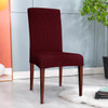  Elegant Knitting Jacquard Box CushionDining Chair Slipcover Wine Red